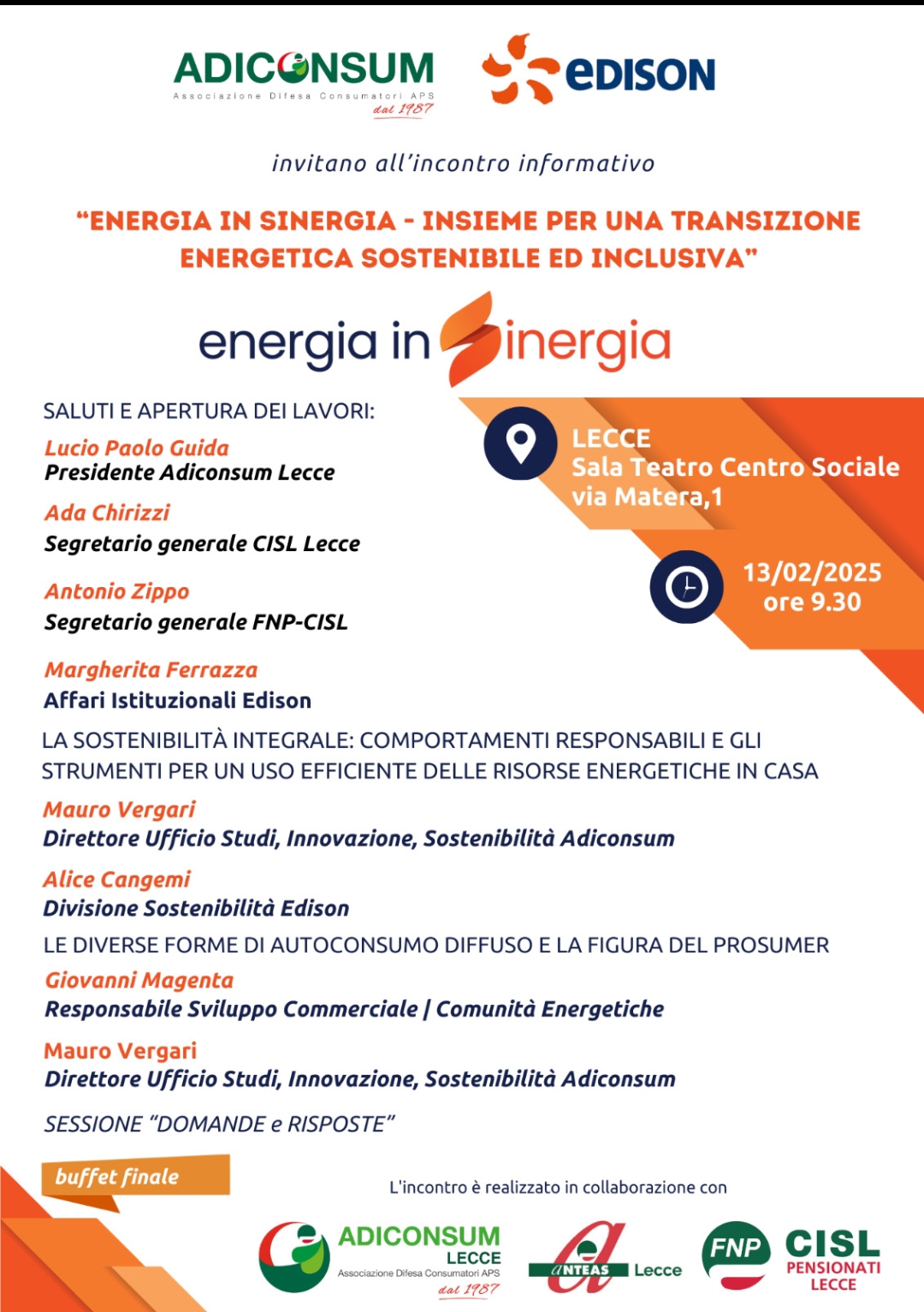 ENERGIA IN SINERGIA – Insieme per una transizione energetica sostenibile ed inclusiva